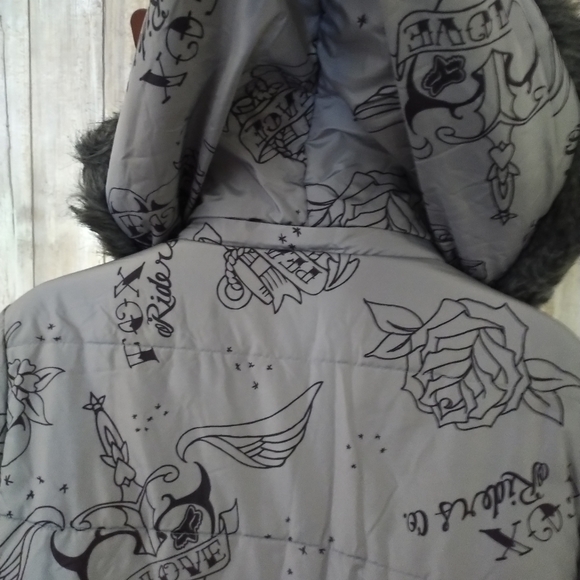 FOX ZIP UP JACKET WITH ZIPPERED POCKETS & REMOVABLE FUR HOOD IN WOMENS XL HTF - Picture 6 of 12